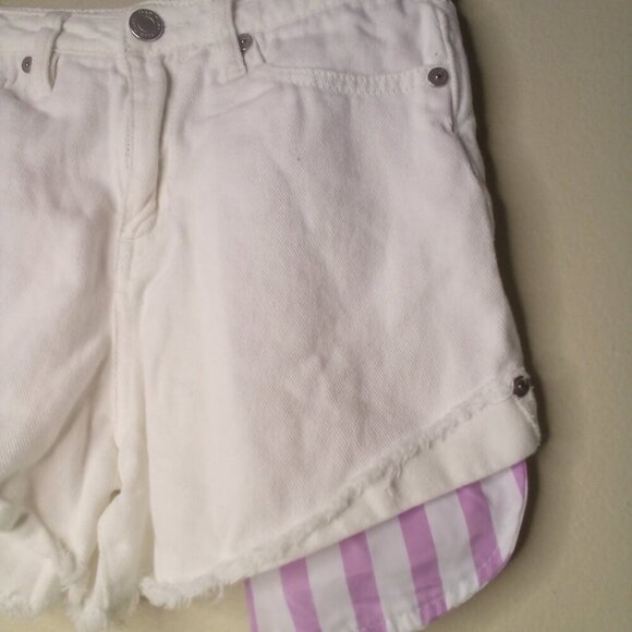 Habitual Kid Shorts Girls 12 High Rise Ritual Short Raw Hem Denim White - Picture 5 of 13